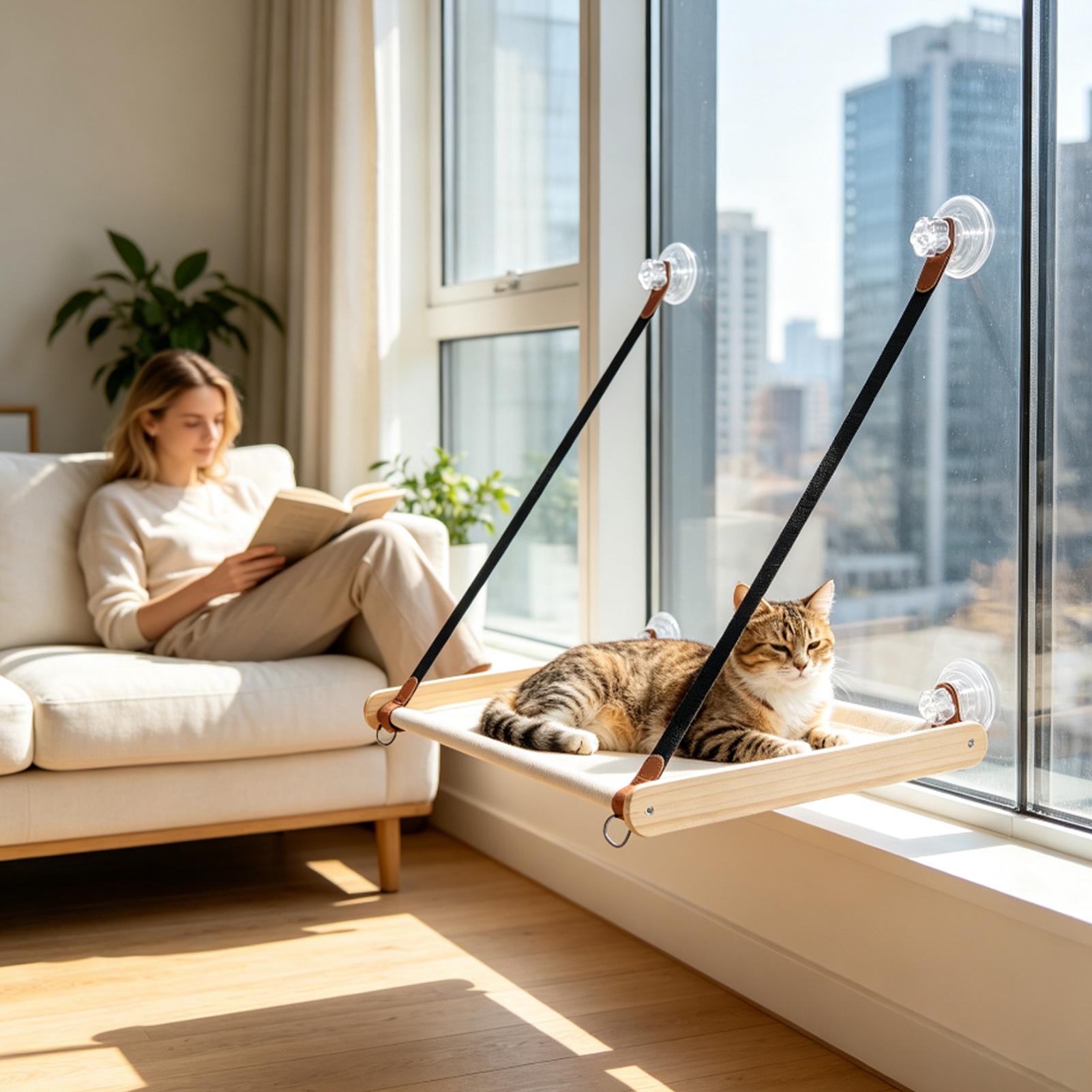 Cat Window Perch - Опора для кошек на окно, прочная