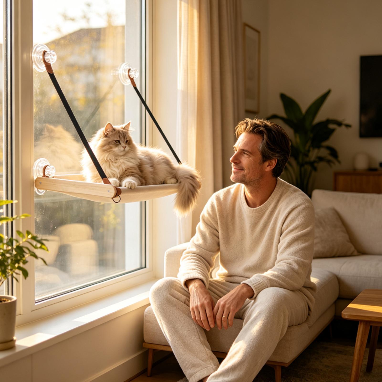 Опора для кошек на окно, прочн – обзор и цена Cat Window Perch